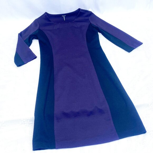 Women's Daisy Fuentes Knit Sweater Dress Deep Purple Black Small - Picture 1 of 10
